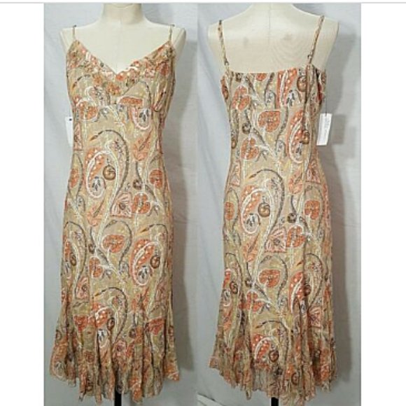 Tahari Dresses & Skirts - NEW Tahari Linen Midi Dress Sleeveless Size 8